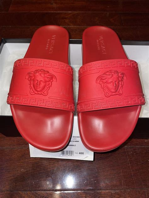 replica red versace slides|Versace vanitas slides.